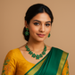 Green Floral Necklace Set