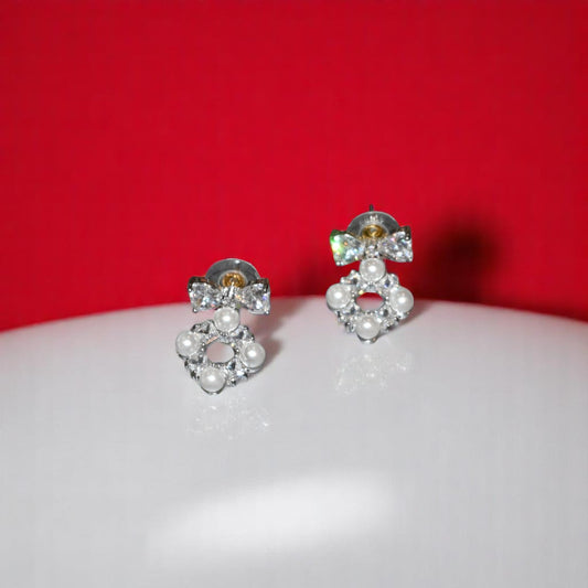 Zircon Synthetic Pearl Studs