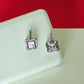 Baby Pink Zircon Cushion Shape Studs