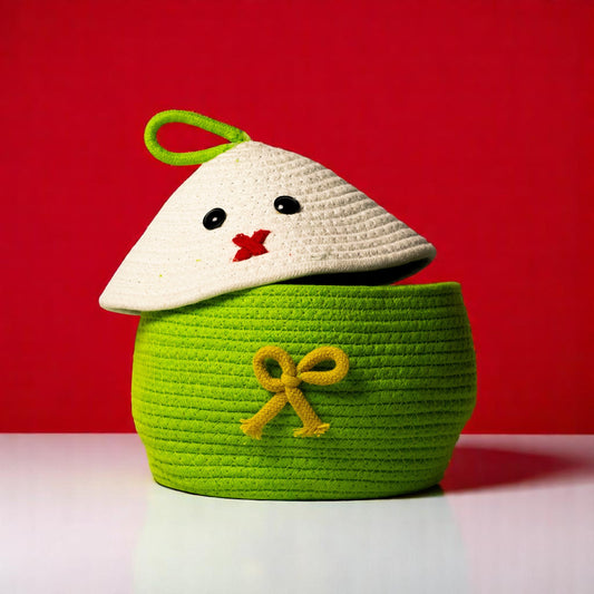 Cute Bunny Green Rope Storage Box