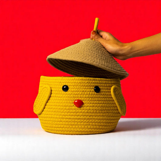 Cute Bunny Yellow Rope Storage Box
