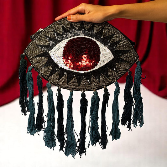 Black Evil Eye Boho Sling Bag