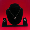 92.5 Silver Chain Zirconia Moon Shape Light Pink Pendant Set