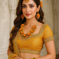 Orange Handmade Floral Haldi-Mehendi Bridal Jewelry Set