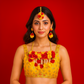 Yellow Red Handmade Floral Haldi-Mehendi Bridal Jewelry Set