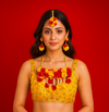 Yellow Red Handmade Floral Haldi-Mehendi Bridal Jewelry Set