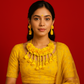 Gold yellow  Handmade Floral Haldi-Mehendi Bridal Jewelry Set