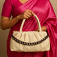 White leather handbag with sling