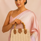 Bamboo Off White Sling Bag with Wooden Handle