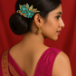Sea Green Dual Flowers Bun Clip