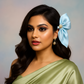 Organza Sky Blue Bow Clip