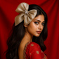 Organza Mehndi Green Bow Clip