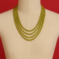 Five Strand Emerald Onyx Green Stone Beads Necklace for Women and Girls