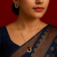 Zirconia Blue Moon Shape Pendant Set