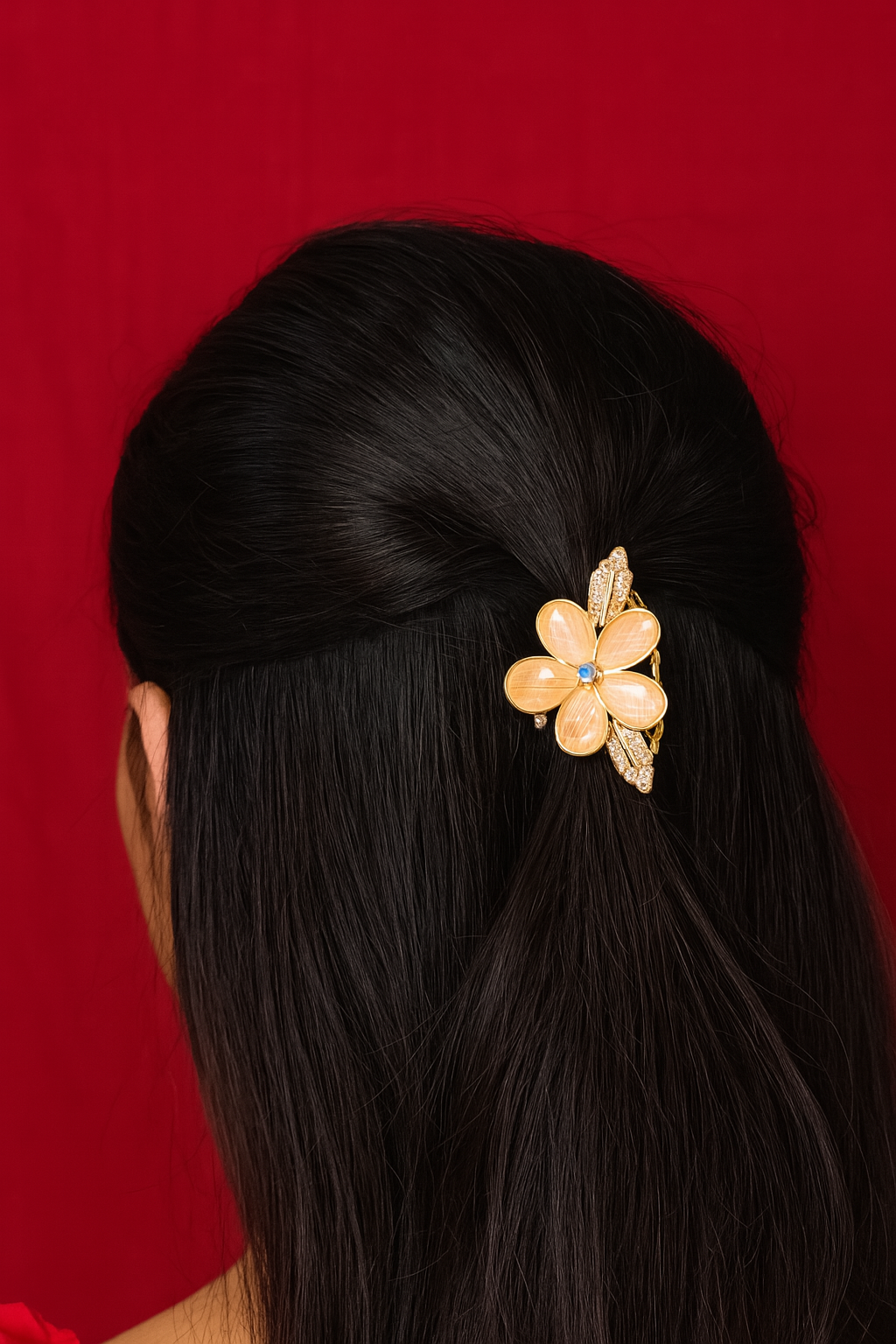 Peach Flower Clip 007