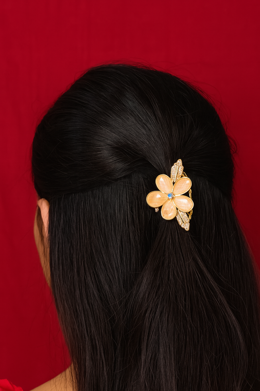 Peach Flower Clip 007
