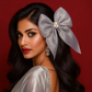 Organza Grey Bow Clip