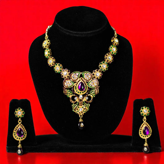 Meenakari Kundan Necklace Set