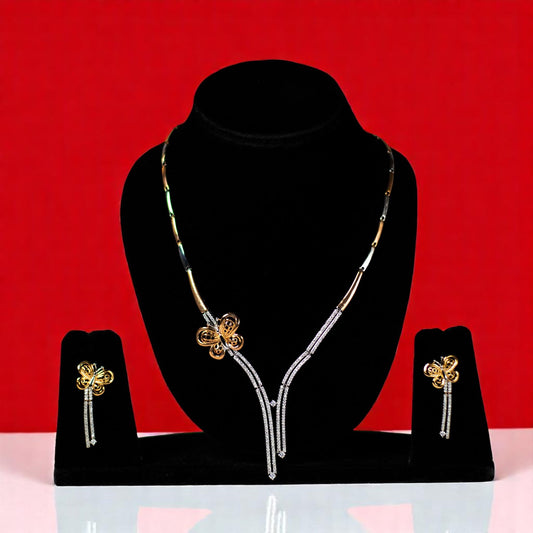 Butterfly Indo Western Zircon Necklace Set