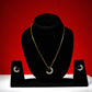 Zirconia Blue Moon Shape Pendant Set