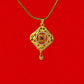 Gold Polish Zircon Pendant Set with Chain