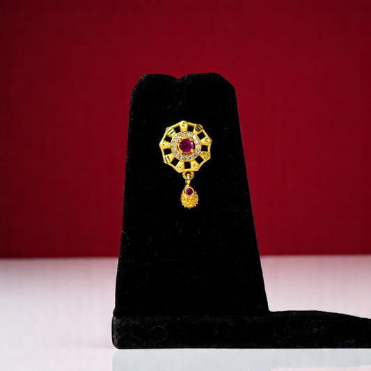 Gold Polish Zircon Pendant Set 003