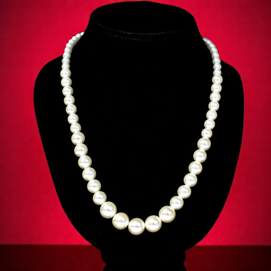 White synthetic Pearl Single Strand Mala