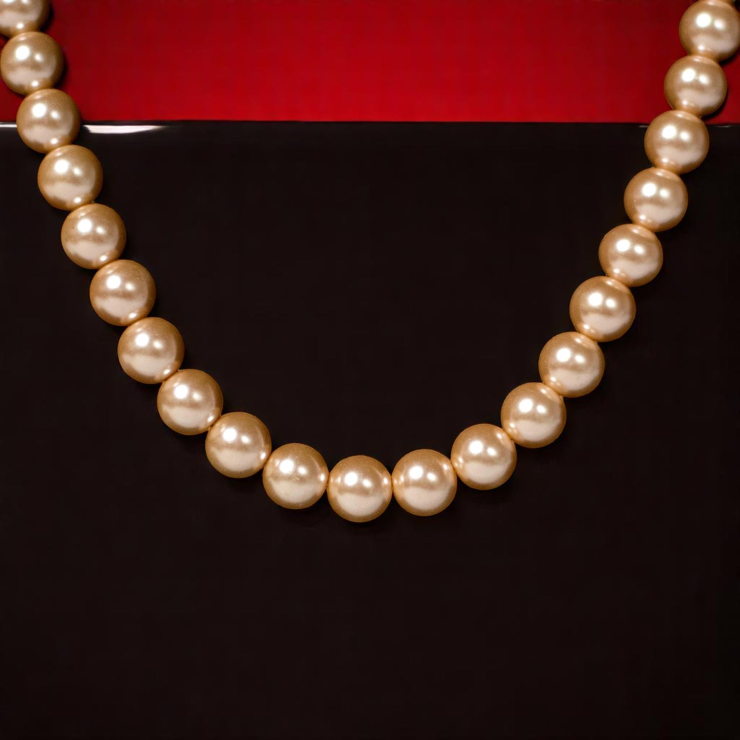 Peach Synthetic Pearl Single Strand Mala