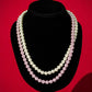 White and Pink Synthetic pearl Double Strand Mala