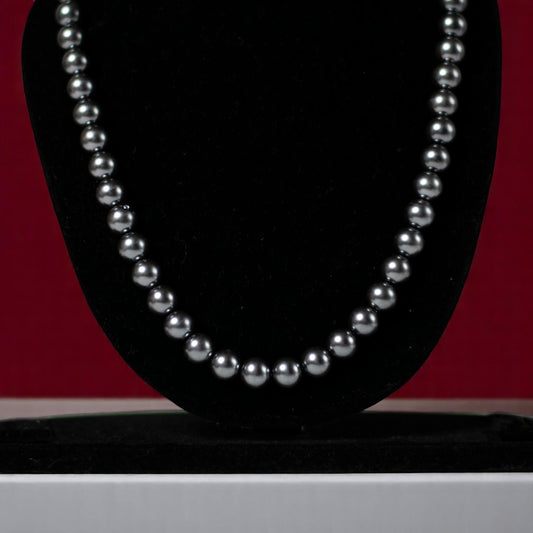 Black Synthetic Pearl Single Strand Mala