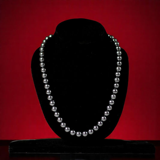 Black Synthetic Pearl Single Strand Mala