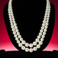 White Synthetic Pearl Double Strand Mala