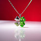 Luxury Swarovski Green Flower Pendant – Refined Radiance"- Imitation Jewellery