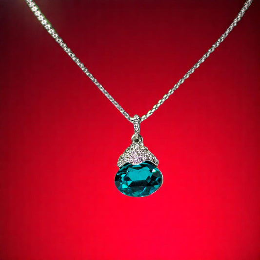 Swarovski Aqua Crystal Pendant - Imitation Jewellery