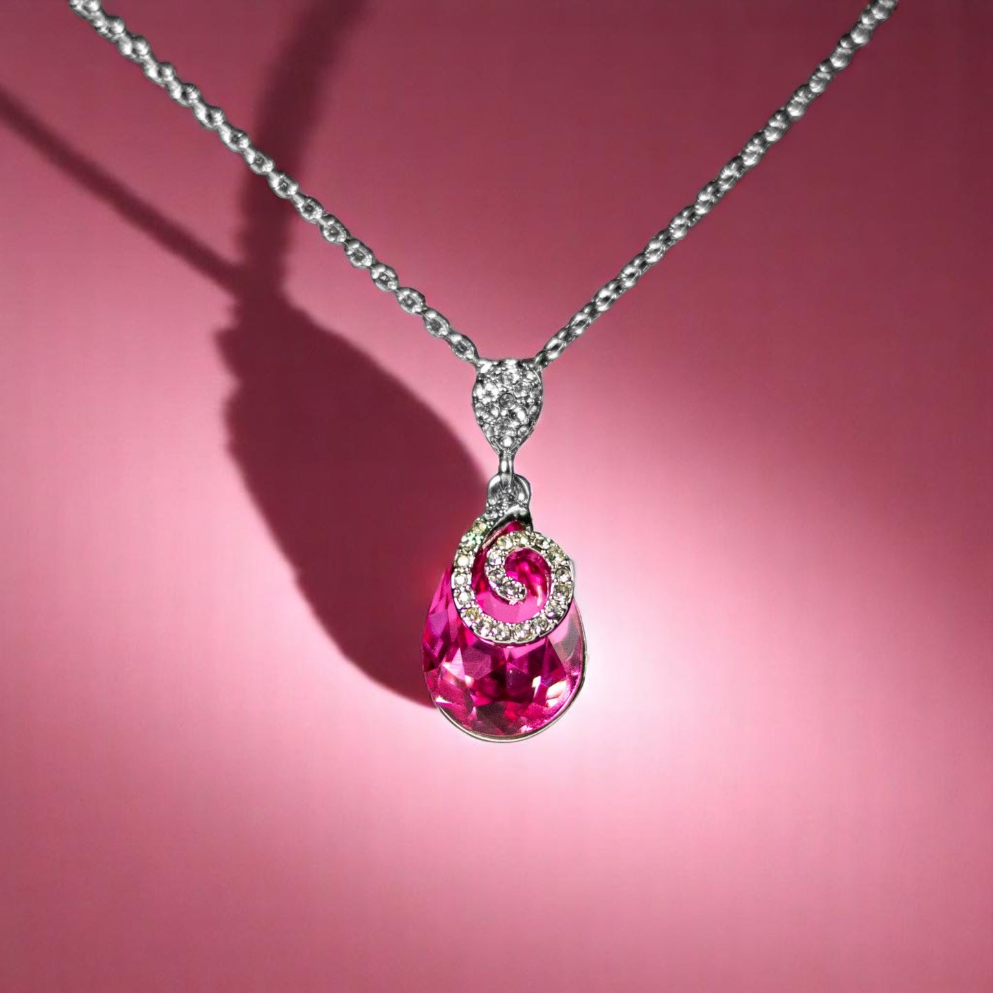 Swarovski Pink Crystal Pendant – Elegant Sparkle and Timeless Charm