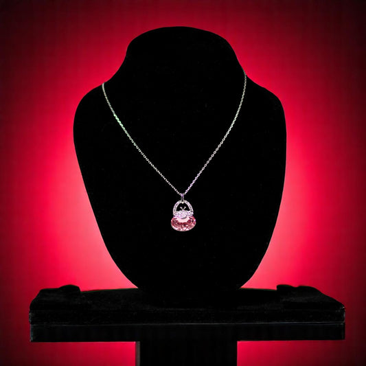 Swarovski Pink Crystal Bag Pendant - Imitation Jewellery