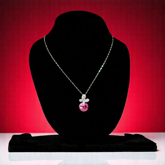 Swarovski Crystal Pink Pendant Necklace – Shine in Style - Imitation Jewellery