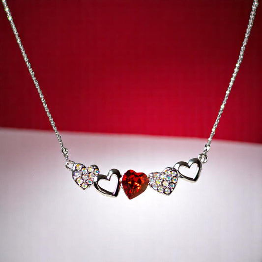 Sparkling Swarovski Crystal Heart Pendant – Timeless Elegance - Imitation Jewellery