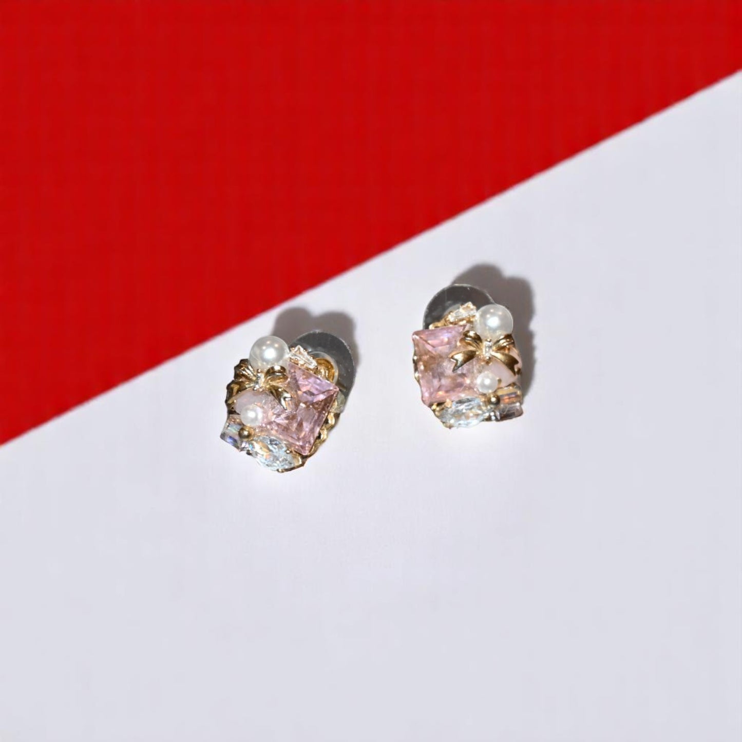 Pink Multi Gemstone Studs
