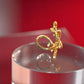 Gold Polish Stem with Leaves Adjustable Ring for Her