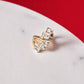 Gold Polish Swarovski White Crystal Zircon Adjustable Ring for Her