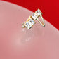 Gold Polish Swarovski White Crystal Zircon Adjustable Ring for Her