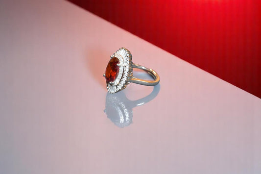 Swarovski Crystal Red Rubia Adjustable Ring For Her