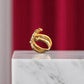 Gold Polish Swarovski White Crystal Zircon Adjustable Ring for Her