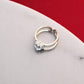 92.5 Silver Zirconia White Gemstone Heart Adjustable Ring for Her