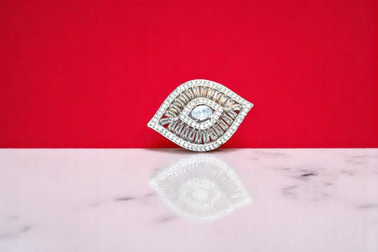 92.5 Silver Swarovski Zircon Ring for Her