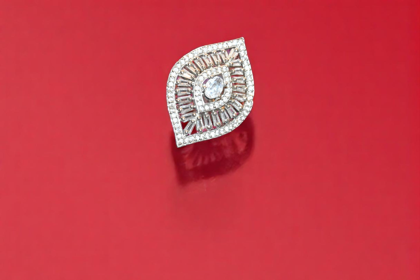 92.5 Silver Swarovski Zircon Ring for Her
