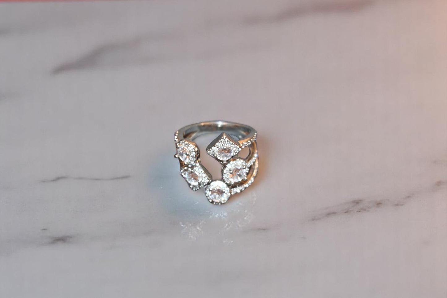 Zirconia White Stone Ring for Him - Her