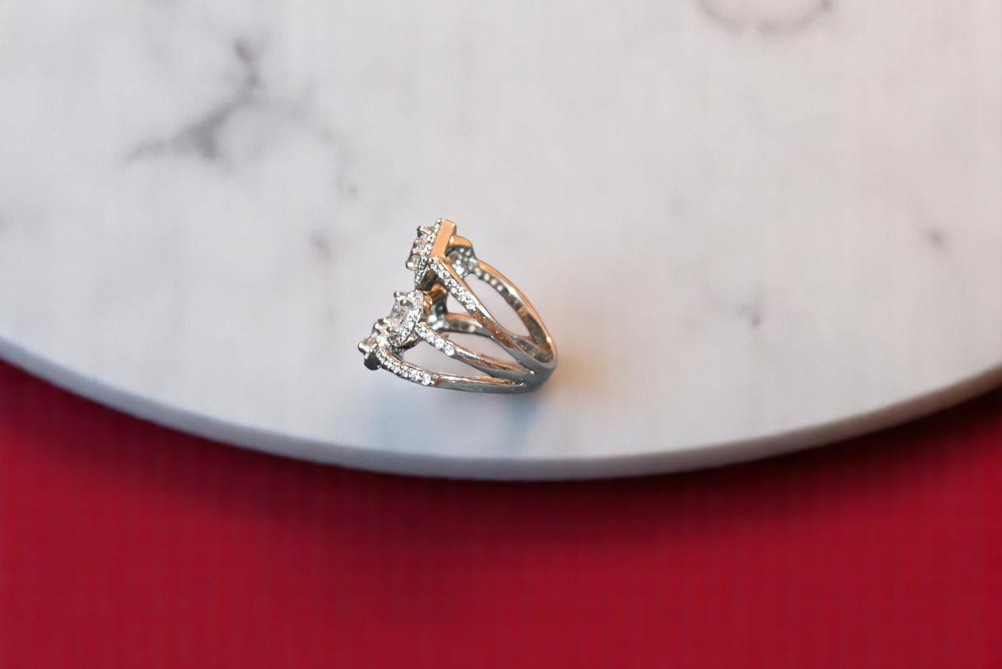 Zirconia White Stone Ring for Him - Her