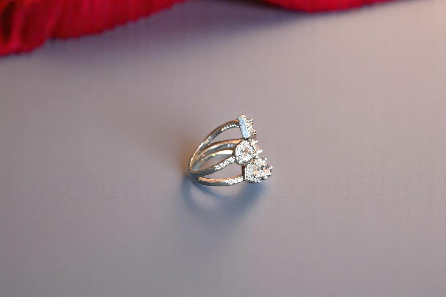 Zirconia White Stone Ring for Him - Her